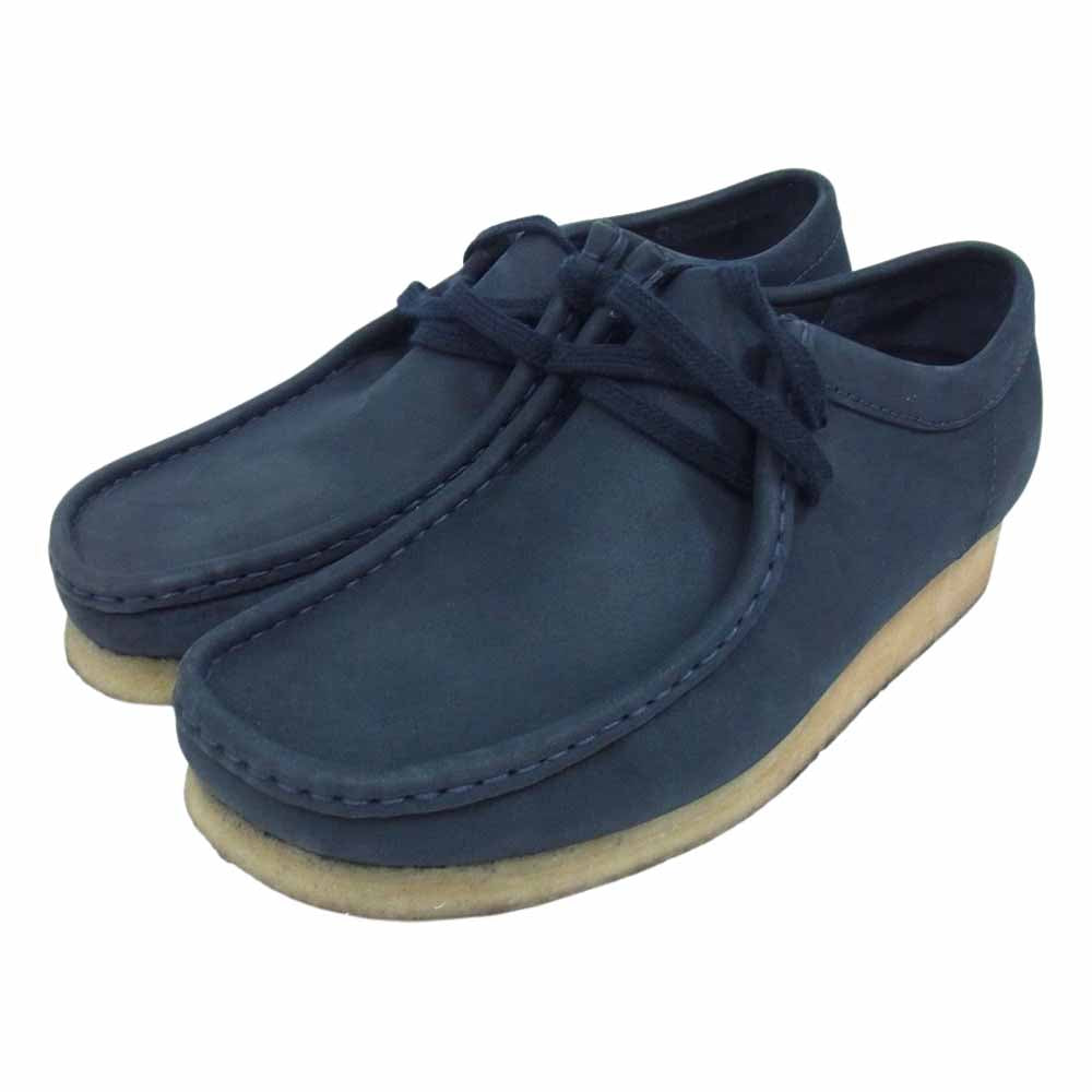 Clarks クラークス 261472997075 WALLABEE ワラビー ロー レザー シューズ ネイビー系 26㎝【中古】