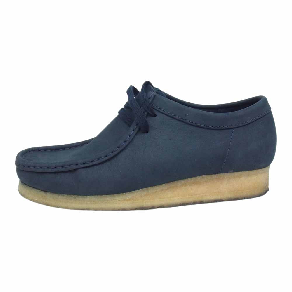Clarks クラークス 261472997075 WALLABEE ワラビー ロー レザー シューズ ネイビー系 26㎝【中古】