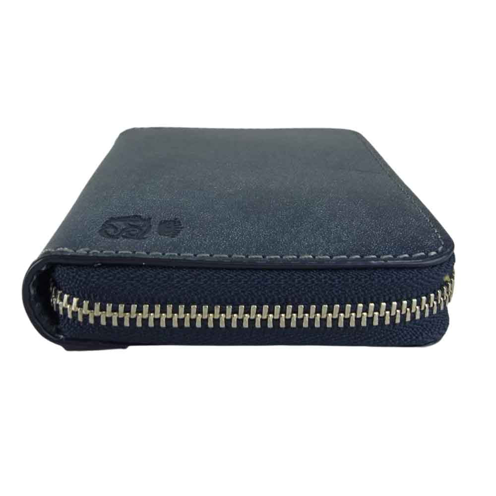 Paul Smith ポール・スミス  554839 J168N PCワックス パス ＆ コインケース 牛革 ネイビー系 F【美品】【中古】