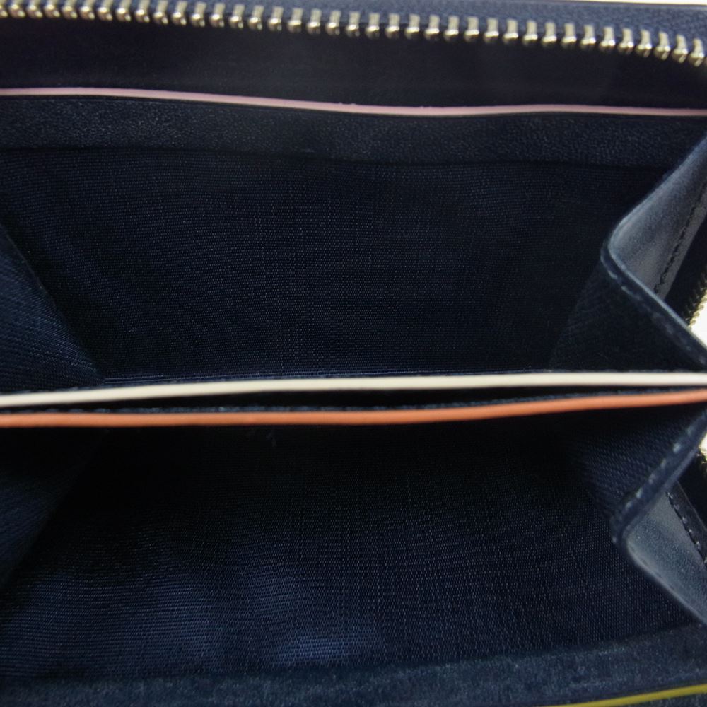 Paul Smith ポール・スミス  554839 J168N PCワックス パス ＆ コインケース 牛革 ネイビー系 F【美品】【中古】