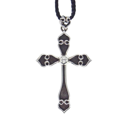 CHROME HEARTS クロムハーツ（原本無） スペードクロス タイニー スクロール レザー ブレード ネックレス シルバー系【中古】