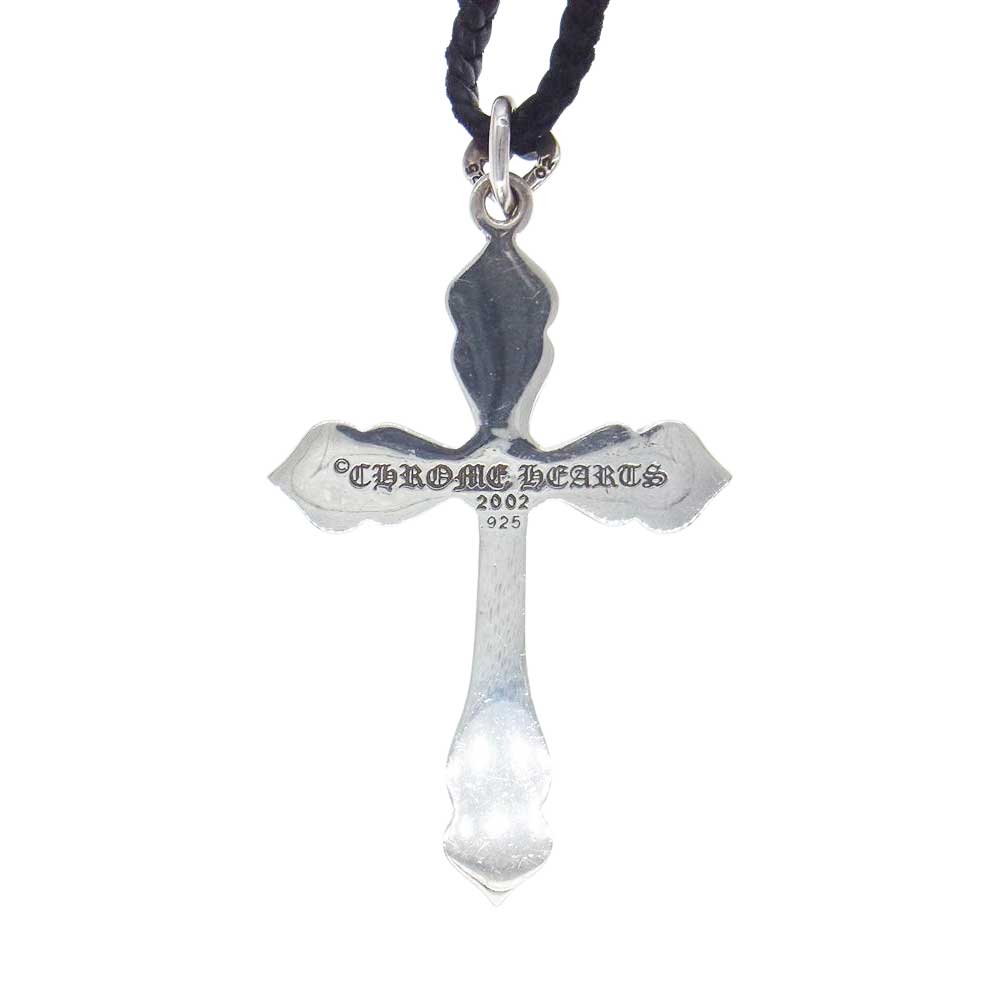 CHROME HEARTS クロムハーツ（原本無） スペードクロス タイニー スクロール レザー ブレード ネックレス シルバー系【中古】