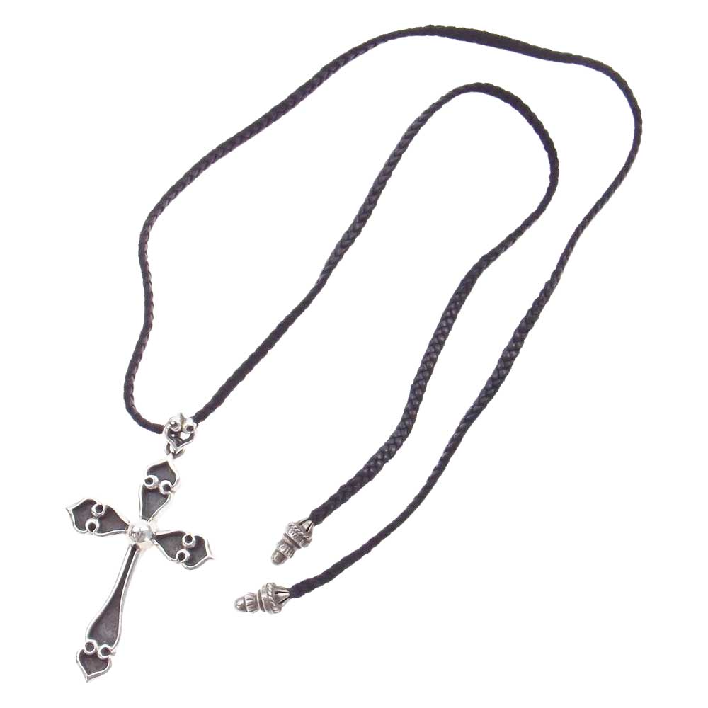CHROME HEARTS クロムハーツ（原本無） スペードクロス タイニー スクロール レザー ブレード ネックレス シルバー系【中古】