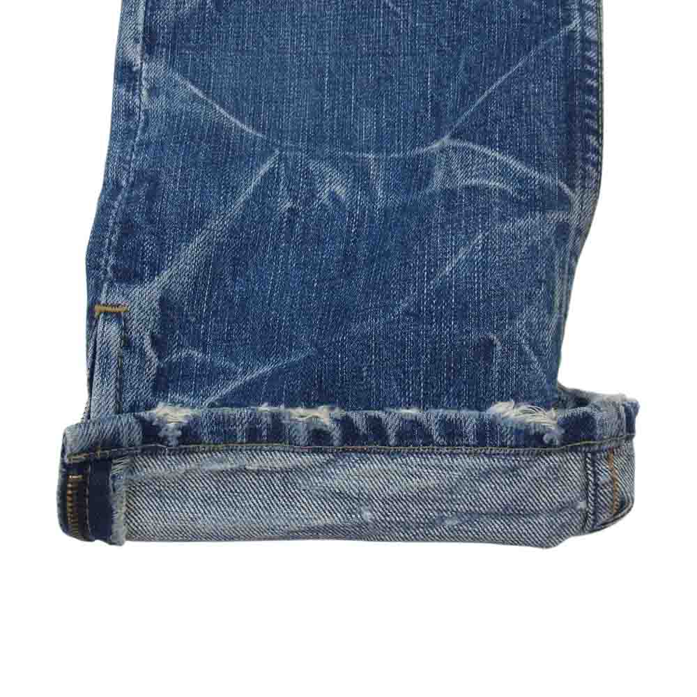 HYSTERIC GLAMOUR ヒステリックグラマー 5AP-0281 スタッズ ダメージ加工 クラッシュ デニムパンツ ジーンズ インディゴブルー系 XS【中古】