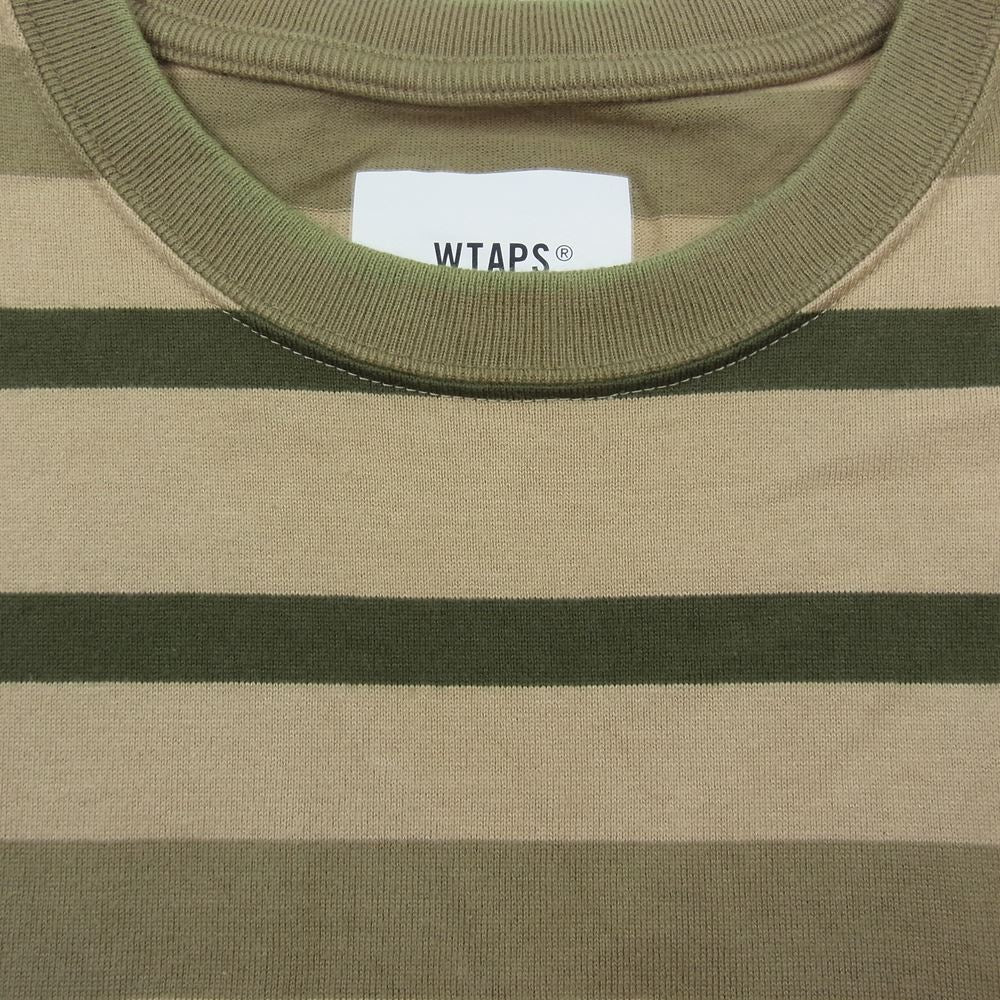 WTAPS ダブルタップス 22SS 221ATDT-CSM29 JAM 01 / SS ボーダー Tシャツ カーキ系 ベージュ系 04【中古】