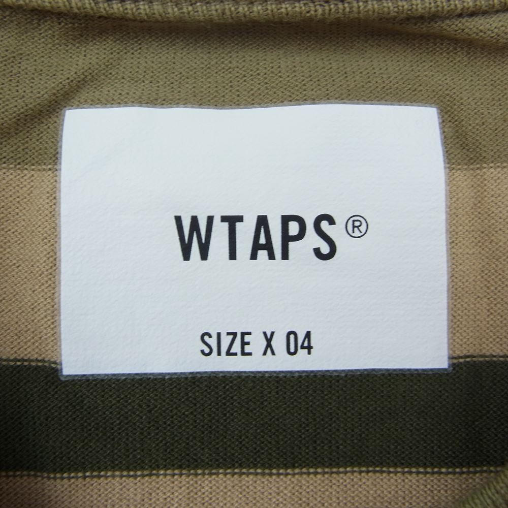 WTAPS ダブルタップス 22SS 221ATDT-CSM29 JAM 01 / SS ボーダー Tシャツ カーキ系 ベージュ系 04【中古】