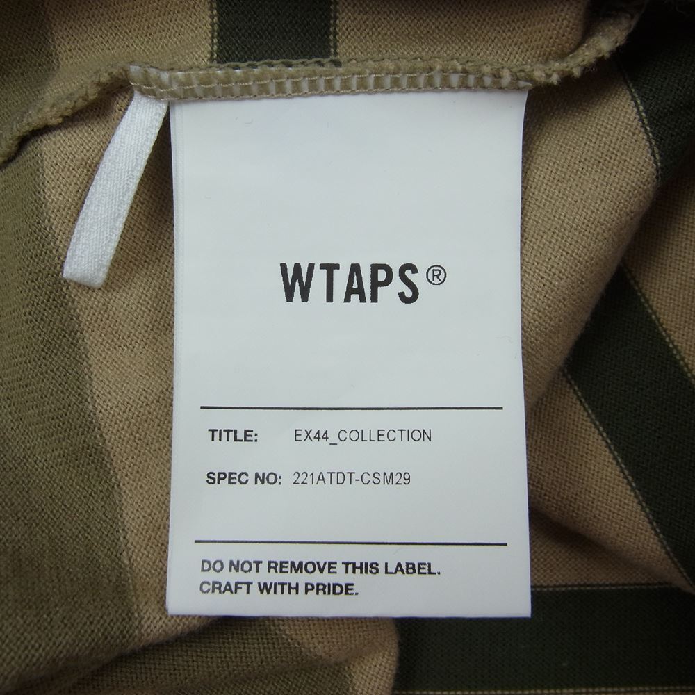 WTAPS ダブルタップス 22SS 221ATDT-CSM29 JAM 01 / SS ボーダー Tシャツ カーキ系 ベージュ系 04【中古】