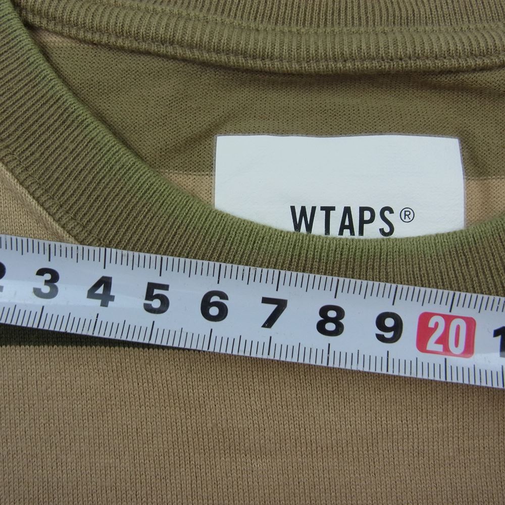 WTAPS ダブルタップス 22SS 221ATDT-CSM29 JAM 01 / SS ボーダー Tシャツ カーキ系 ベージュ系 04【中古】