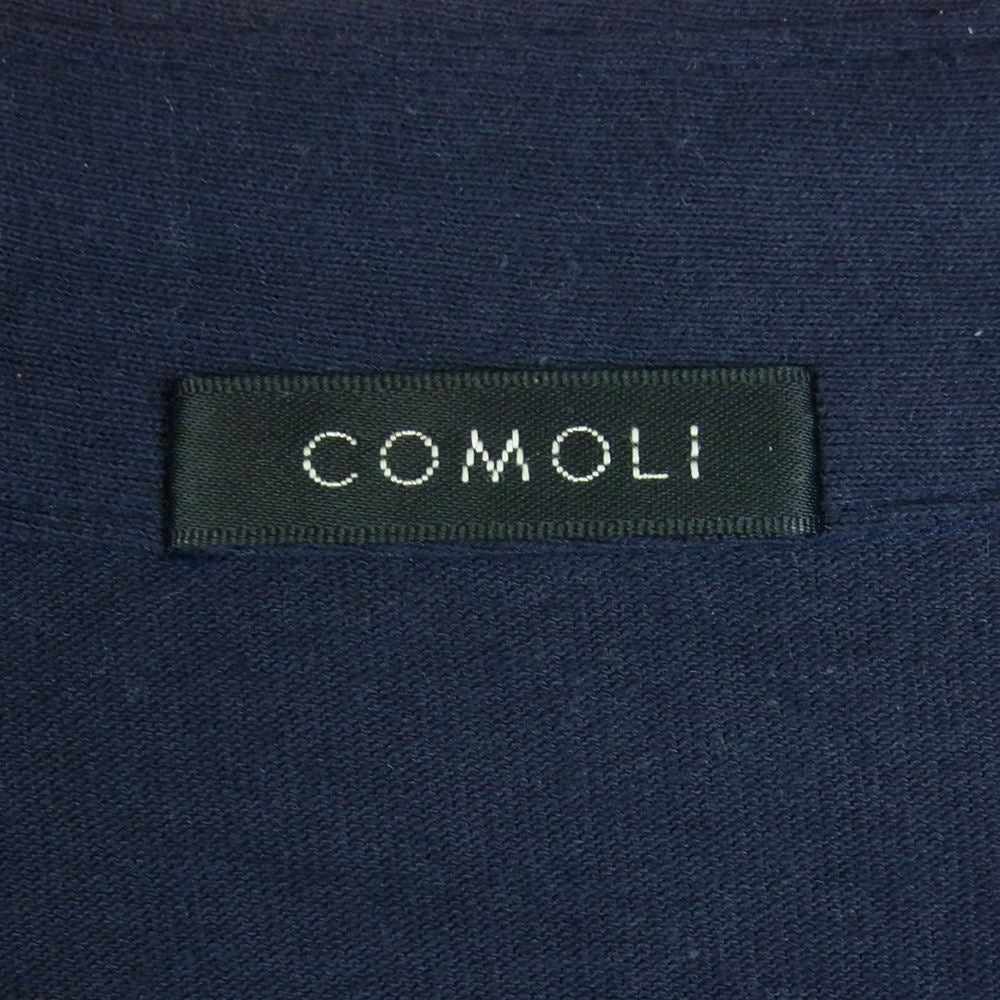 COMOLI コモリ 23SS X01-05016 コットンジャージ コモリシャツ 長袖 シャツ ネイビー系 2【美品】【中古】