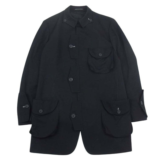 Yohji Yamamoto POUR HOMME ヨウジヤマモトプールオム 20SS HN-J63-100 ウールギャバ 角フラップ ジャケット Pocket Flap Blazer ブラック系 2【美品】【中古】