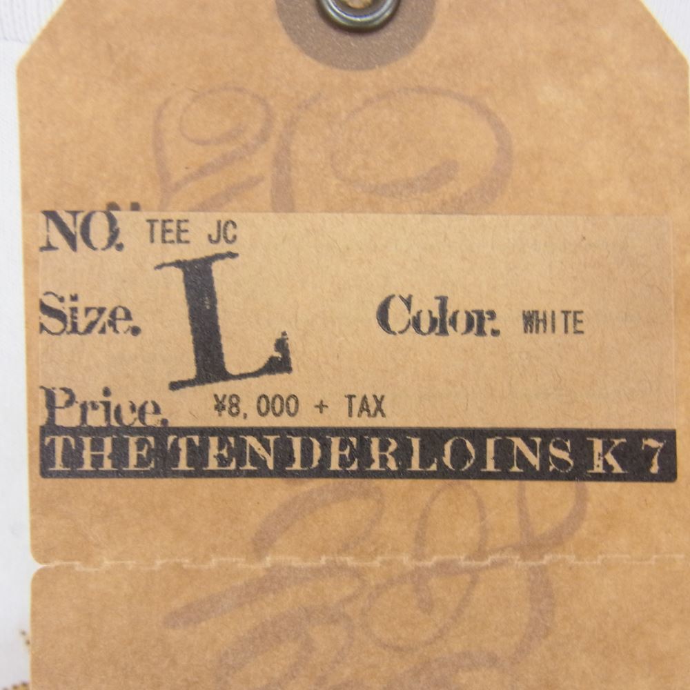 TENDERLOIN テンダーロイン T-TEE JC PRO CLUB キリスト プロクラブ プリント T シャツ ホワイト系 L【中古】