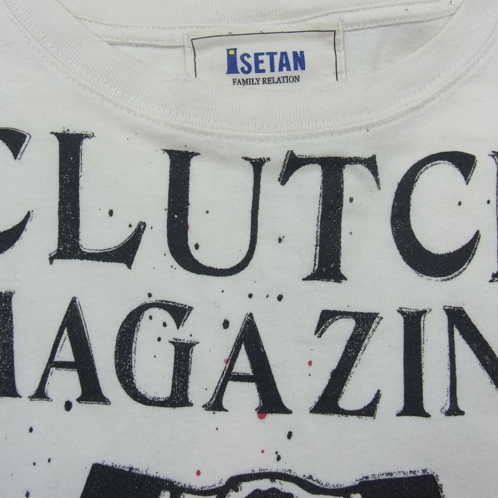 GLADHAND & Co. グラッドハンド ISETAN 伊勢丹限定 CLUTCH MAGAZINE シェイクハンド ポケット プリント Tシャツ 半袖 ホワイト ホワイト系 XL【中古】