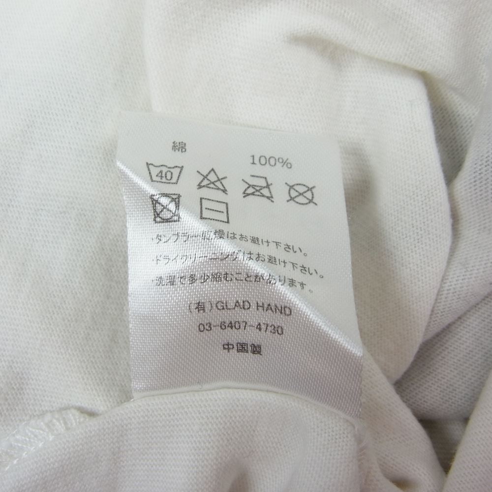 GLADHAND & Co. グラッドハンド シェイクハンド ハート 総柄 プリント Tシャツ 半袖 ホワイト ホワイト系 XL【中古】