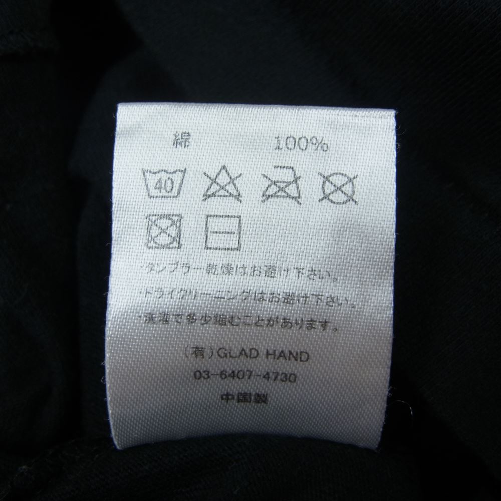 GLADHAND & Co. グラッドハンド シェイクハンド ハート 総柄 プリント Tシャツ 半袖 ブラック ブラック系 XL【中古】