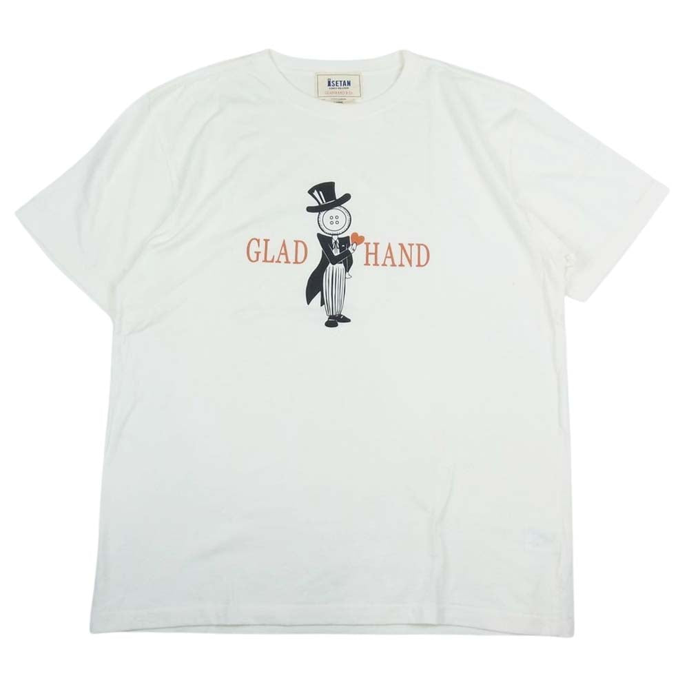 GLADHAND & Co. グラッドハンド ISETAN 伊勢丹限定 ボタン ジェントル ポケット プリント Tシャツ 半袖 オフホワイト オフホワイト系 L【中古】