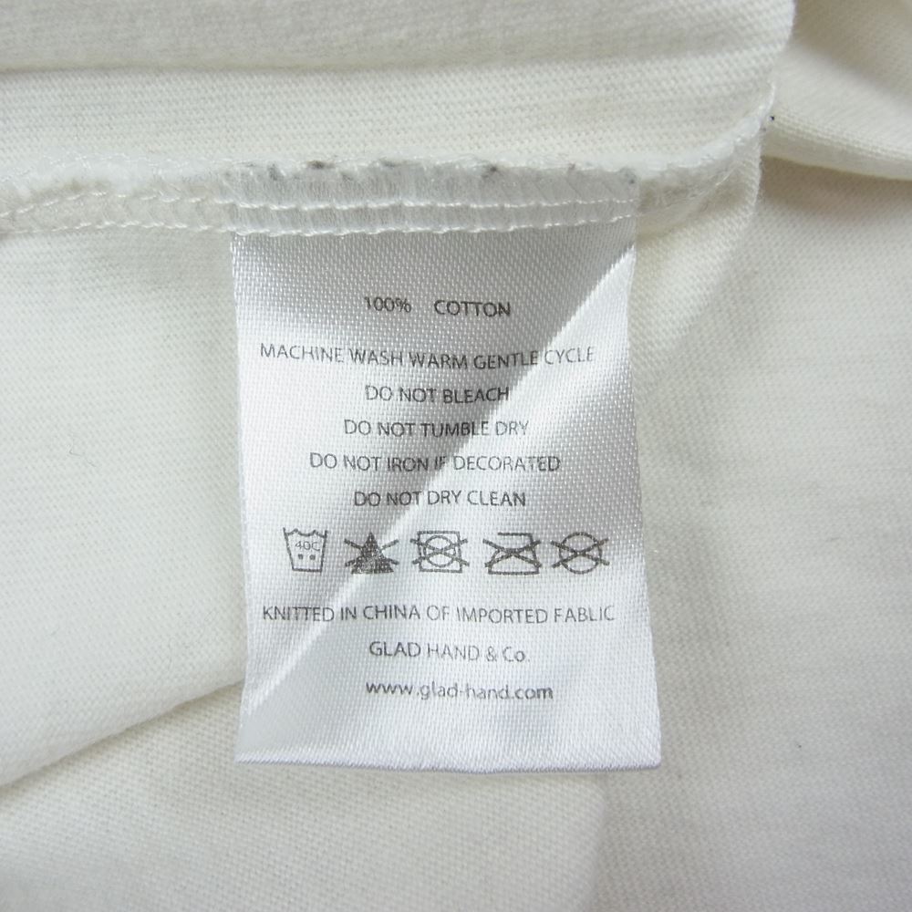 GLADHAND & Co. グラッドハンド G.H. Co. OPTICIAN GET YOUR GLASSES サングラス プリント Tシャツ 半袖 ホワイト ホワイト系 XL【中古】