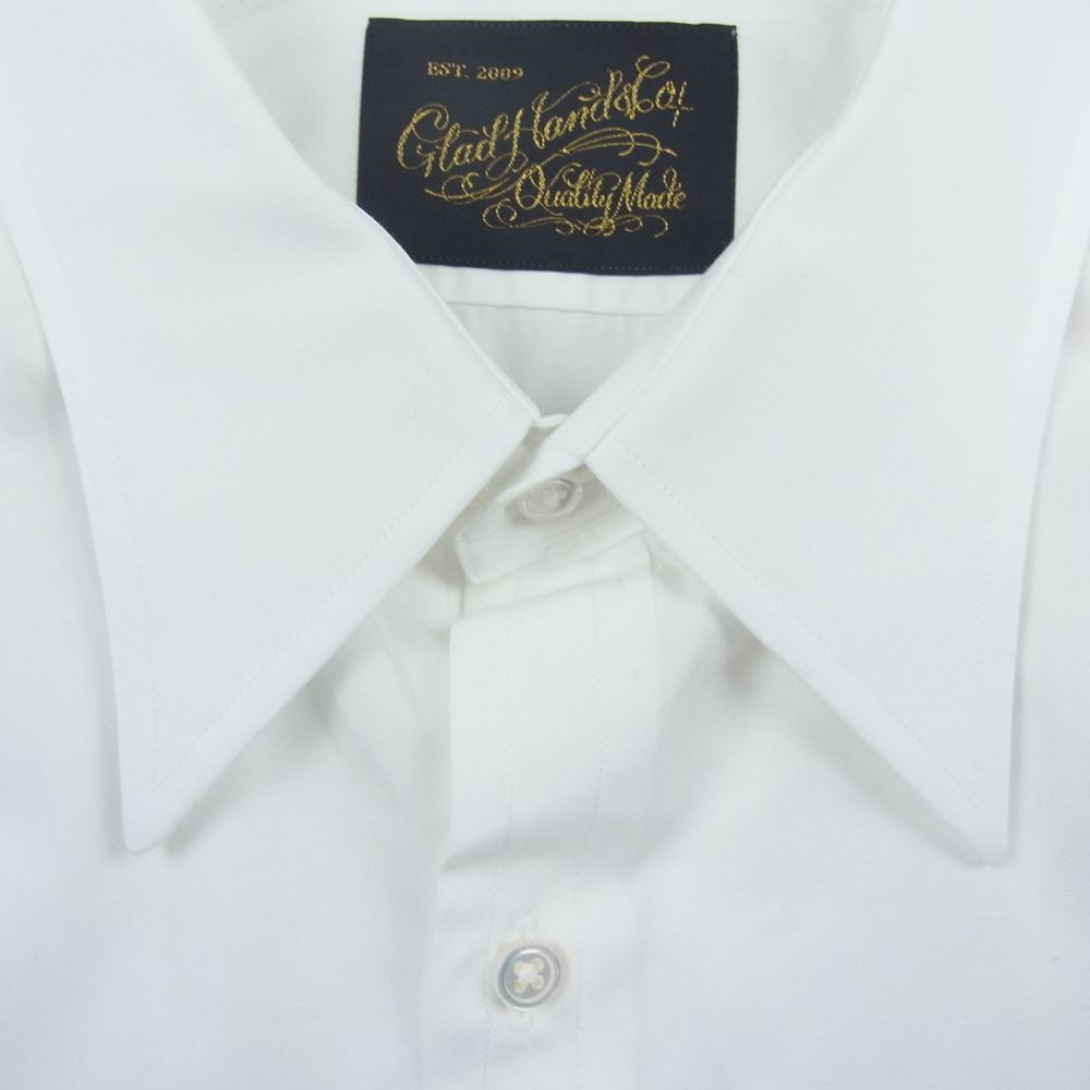 GLADHAND & Co. グラッドハンド スタンダードカラー シャツ 長袖 ホワイト ホワイト系 XL【中古】