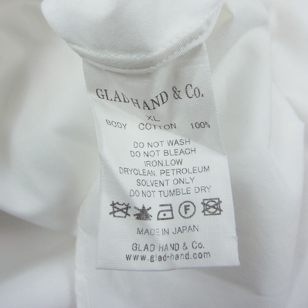 GLADHAND & Co. グラッドハンド スタンダードカラー シャツ 長袖 ホワイト ホワイト系 XL【中古】
