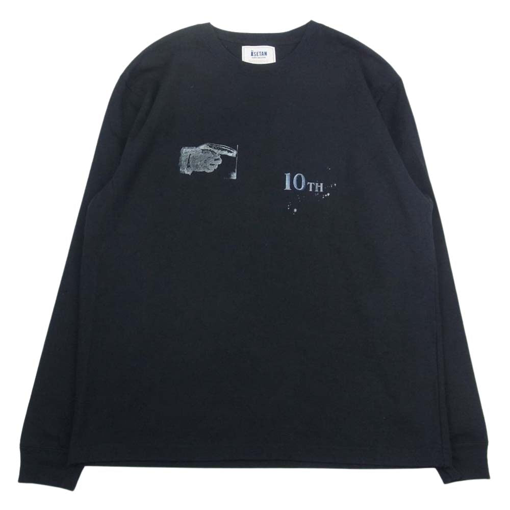 GLADHAND & Co. グラッドハンド ISETAN 伊勢丹限定 10th ANNIVERSARY ペイント Tシャツ カットソー 長袖 ブラック系 XL【中古】