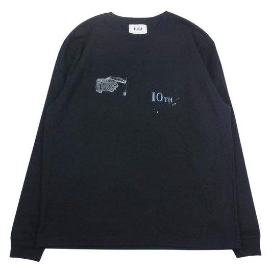 GLADHAND & Co. グラッドハンド ISETAN 伊勢丹限定 10th ANNIVERSARY ペイント Tシャツ カットソー 長袖 ブラック系 XL【中古】