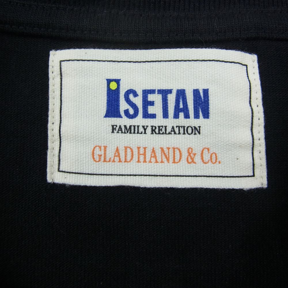 GLADHAND & Co. グラッドハンド ISETAN 伊勢丹限定 10th ANNIVERSARY ペイント Tシャツ カットソー 長袖 ブラック系 XL【中古】