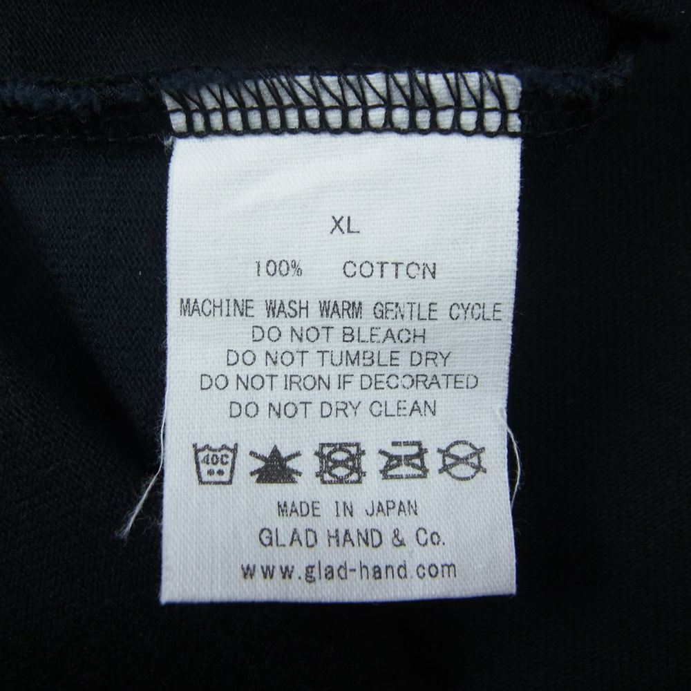 GLADHAND & Co. グラッドハンド ISETAN 伊勢丹限定 10th ANNIVERSARY ペイント Tシャツ カットソー 長袖 ブラック系 XL【中古】