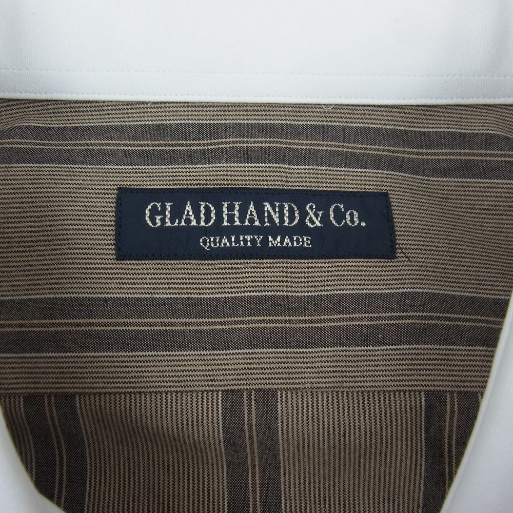 GLADHAND & Co. グラッドハンド ストライプ クレリック ドレス シャツ 長袖 マルチカラー系 XL【美品】【中古】