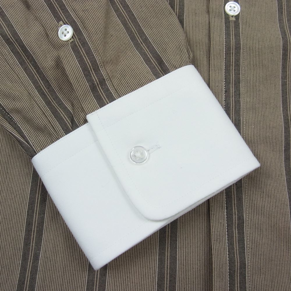 GLADHAND & Co. グラッドハンド ストライプ クレリック ドレス シャツ 長袖 マルチカラー系 XL【美品】【中古】