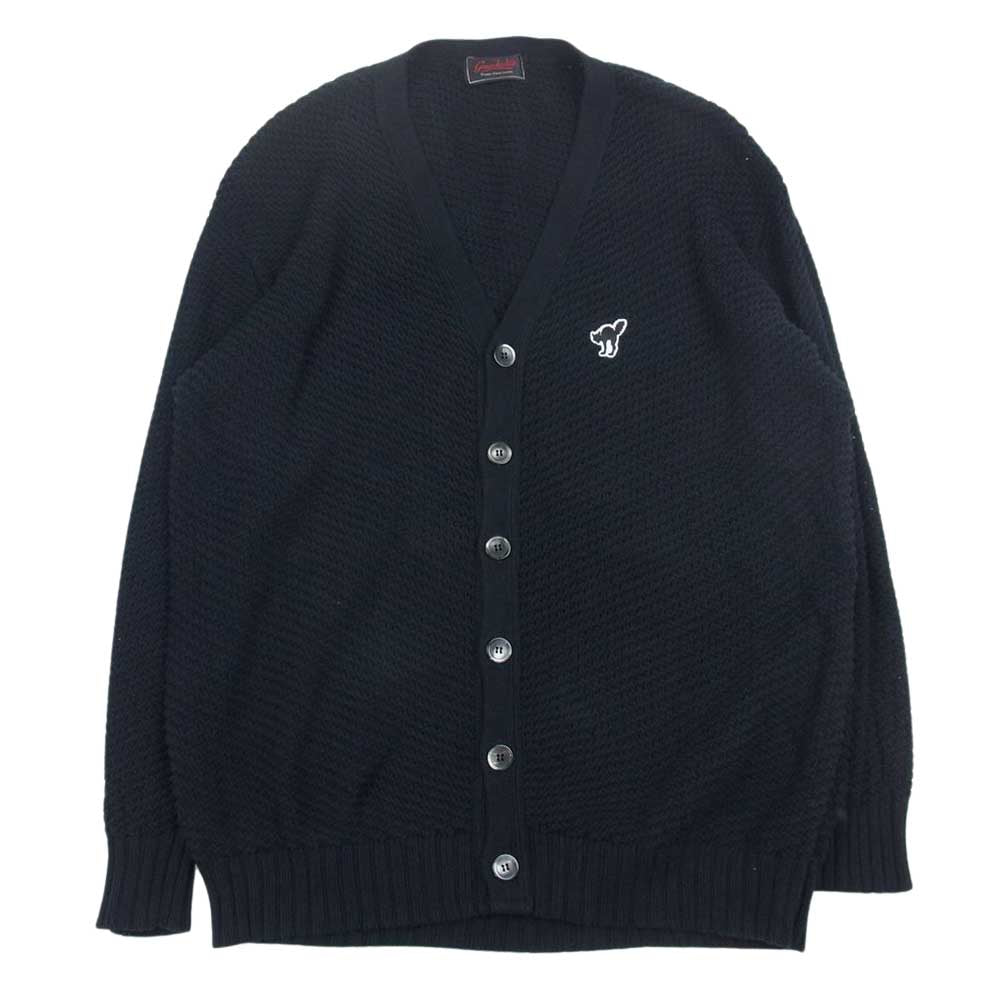 GANGSTERVILLE ギャングスタービル 23SS GSV-23-SS-19 HELL CAT - KNIT CARDIGAN コットン ワッペン カーディガン  ブラック系 XL【中古】