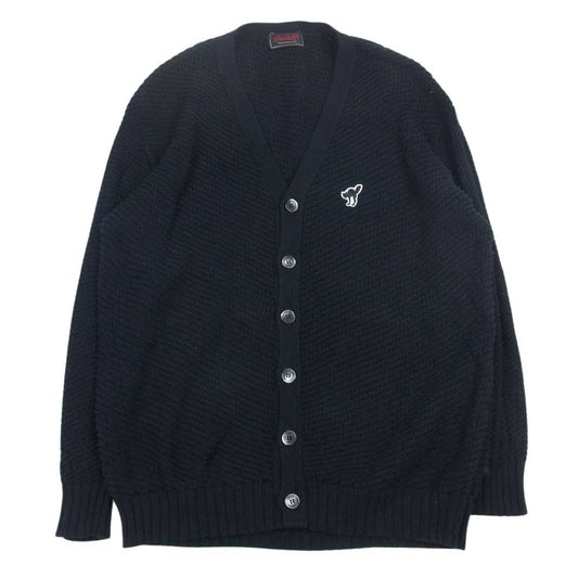 GANGSTERVILLE ギャングスタービル 23SS GSV-23-SS-19 HELL CAT - KNIT CARDIGAN コットン ワッペン カーディガン  ブラック系 XL【中古】