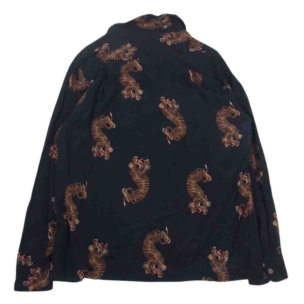 WACKO MARIA ワコマリア HAWAIIAN SHIRT 虎 L/S ハワイアン 長袖 シャツ  ブラック系 M【中古】
