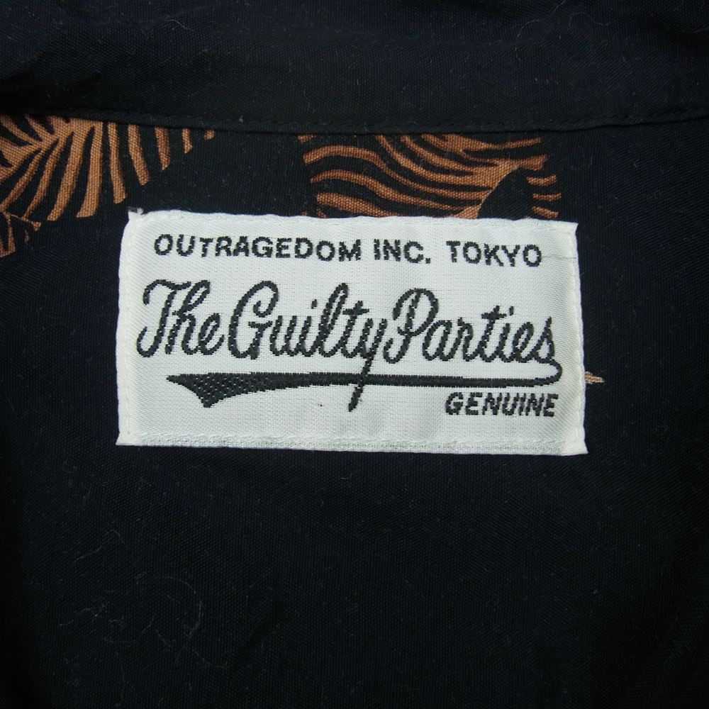 WACKO MARIA ワコマリア HAWAIIAN SHIRT 虎 L/S ハワイアン 長袖 シャツ  ブラック系 M【中古】