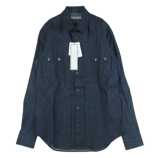 JOHN LAWRENCE SULLIVAN ジョンローレンスサリバン JLS-03-05 リジッド デニム ウエスタン シャツ 長袖 インディゴブルー系 38【極上美品】【中古】