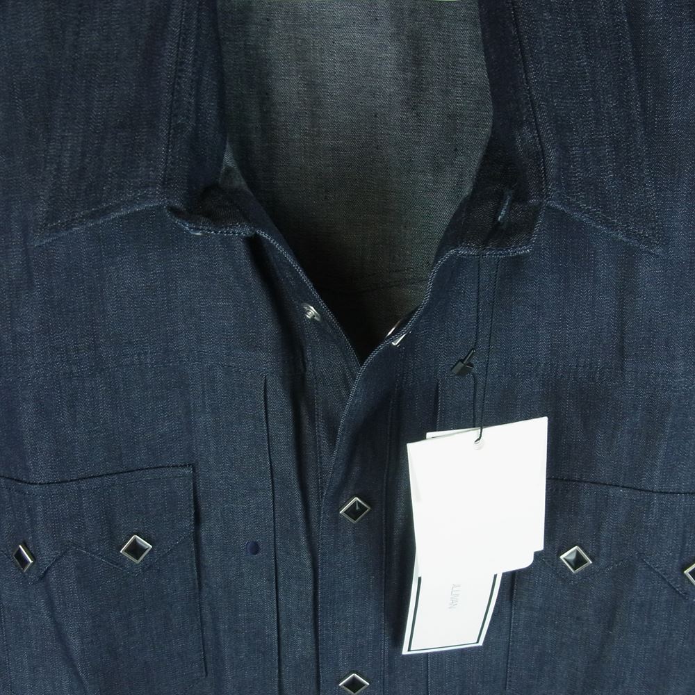 JOHN LAWRENCE SULLIVAN ジョンローレンスサリバン JLS-03-05 リジッド デニム ウエスタン シャツ 長袖 インディゴブルー系 38【極上美品】【中古】