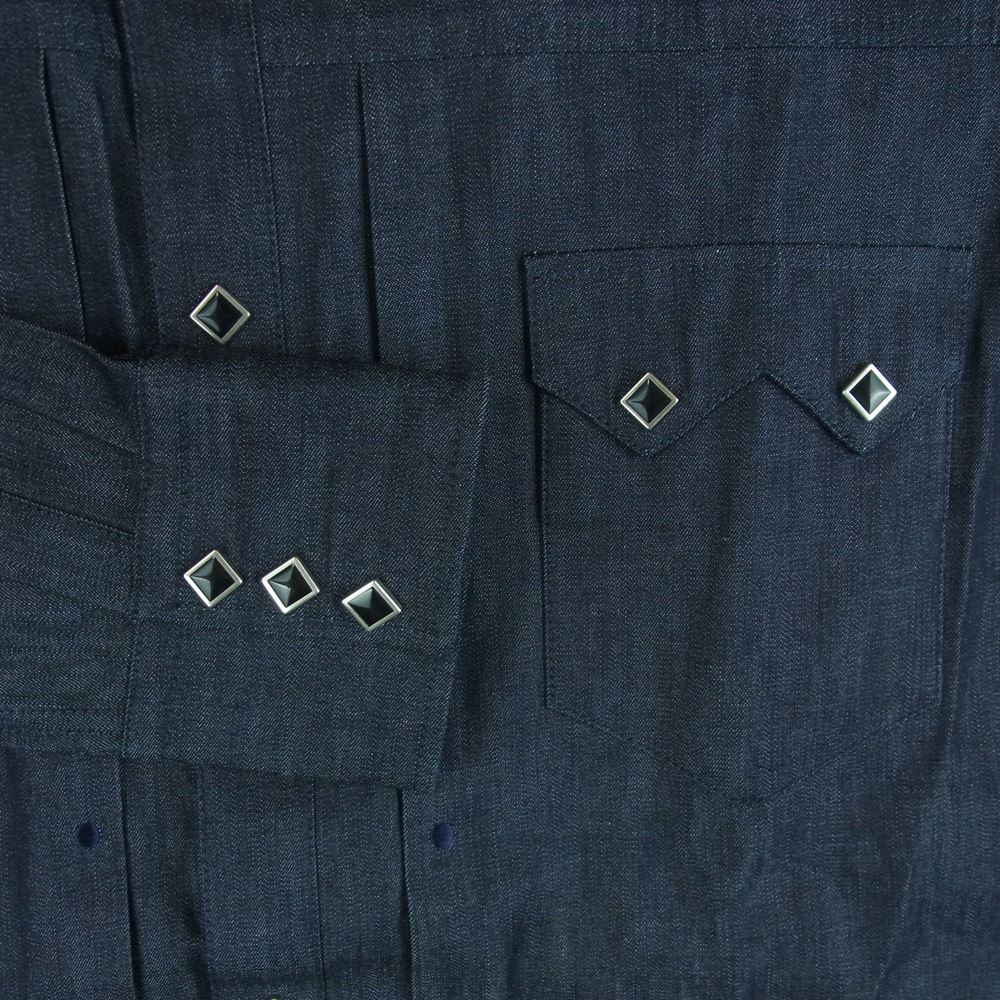 JOHN LAWRENCE SULLIVAN ジョンローレンスサリバン JLS-03-05 リジッド デニム ウエスタン シャツ 長袖 インディゴブルー系 38【極上美品】【中古】