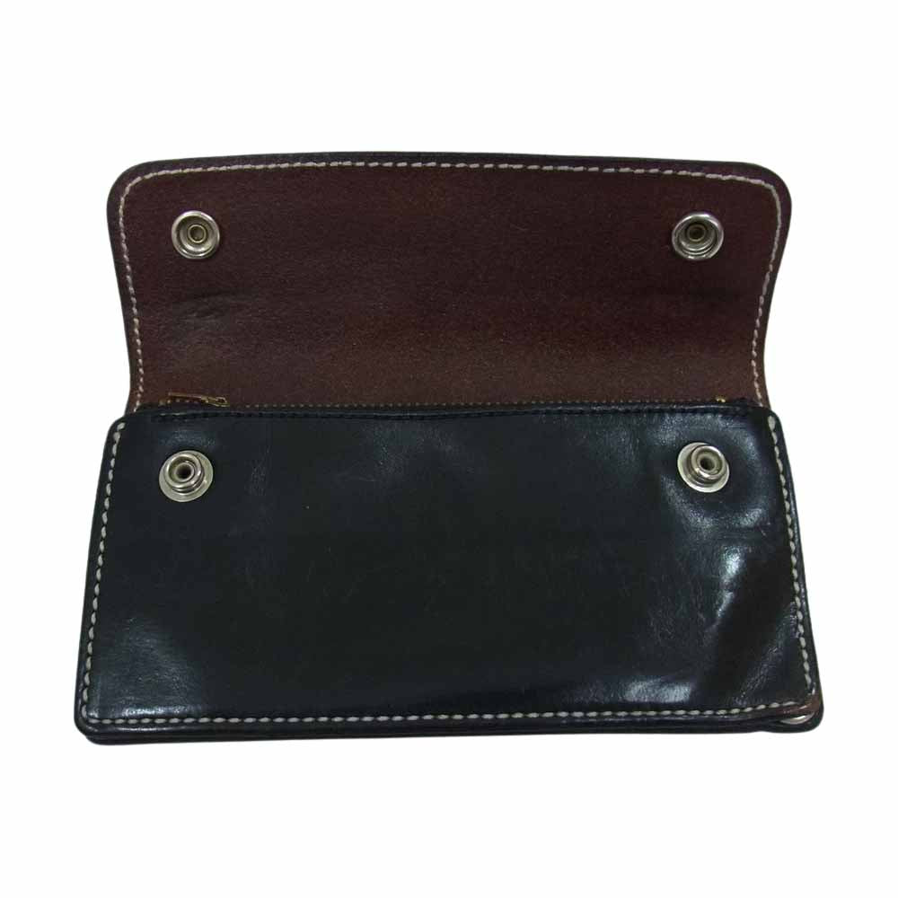 ALFONSO USA製 UCANジッパー レザー ロング ウォレット ブラック系【中古】
