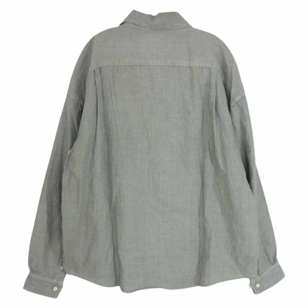 VISVIM ビズビム 23SS 0123105011007 PALMER SHIRT L/S DMGD LINEN GREY 天然染色加工 長袖 リネン シャツ  グレー系 1【新古品】【未使用】【中古】