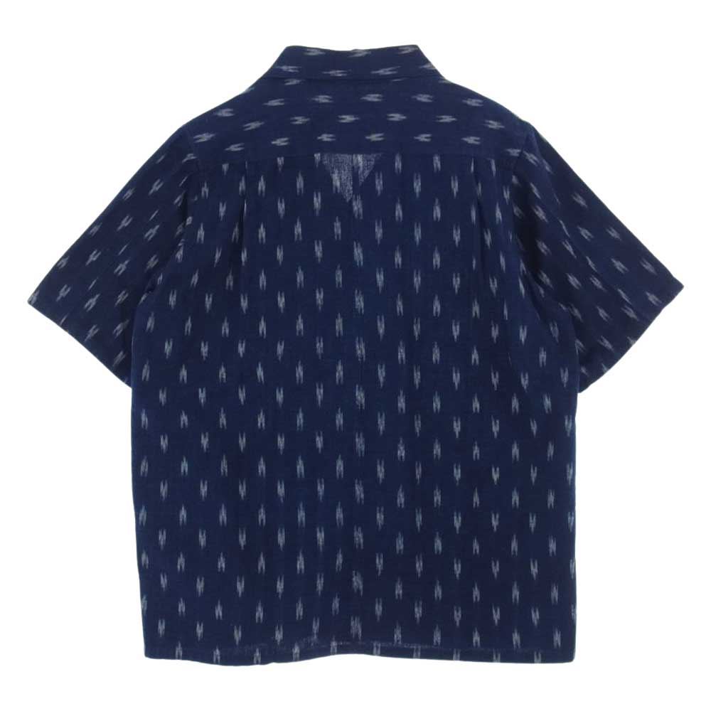 VISVIM ビズビム 22SS 0122105011019 FREE EDGE SHIRT S/S KASURI DK.INDIGO 天然染色加工 本袖 コットンリネン ショートスリーブ オープンカラー シャツ ネイビー系 2【新古品】【未使用】【中古】