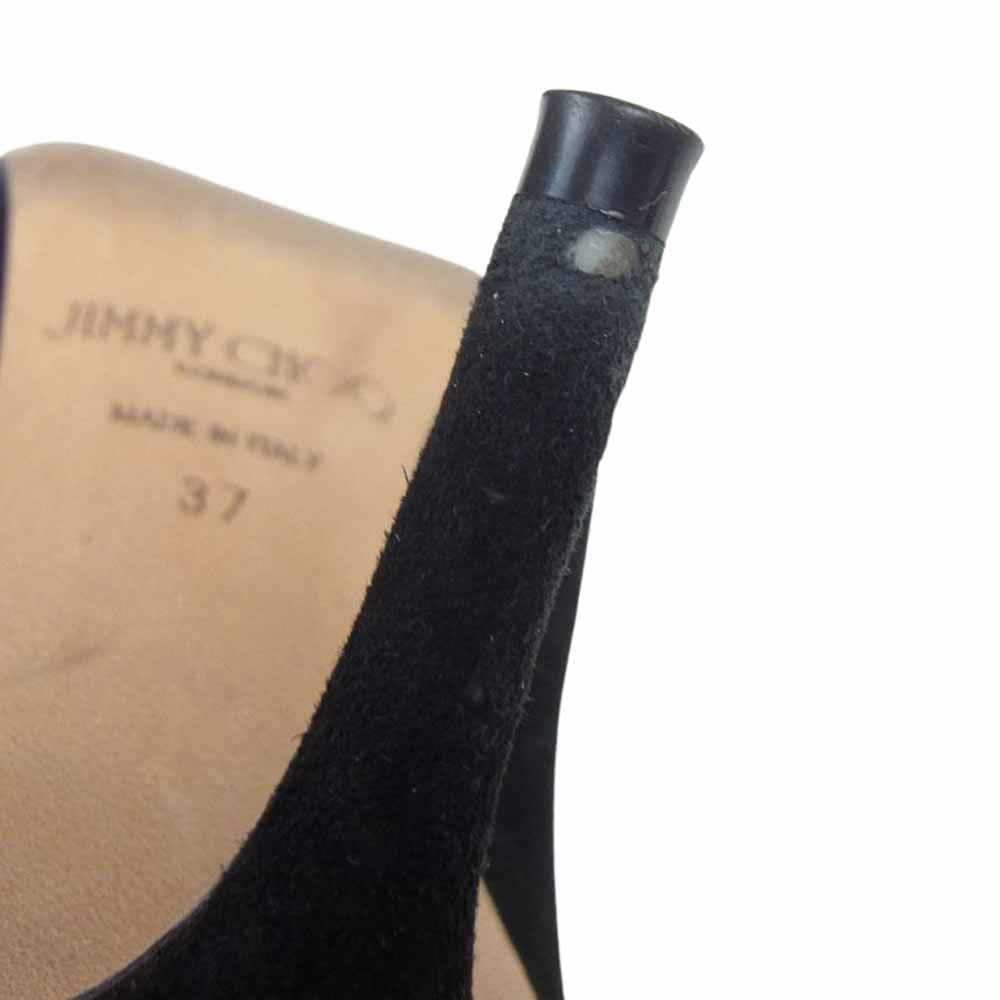 JIMMY CHOO ジミーチュウ SARESA65 ビジュー パンプス ブラック系 37【中古】