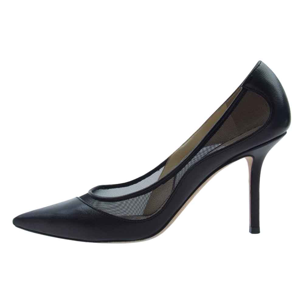 JIMMY CHOO ジミーチュウ LOVE85 メッシュ パンプス ブラック系 36.5【中古】