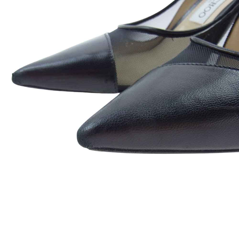 JIMMY CHOO ジミーチュウ LOVE85 メッシュ パンプス ブラック系 36.5【中古】
