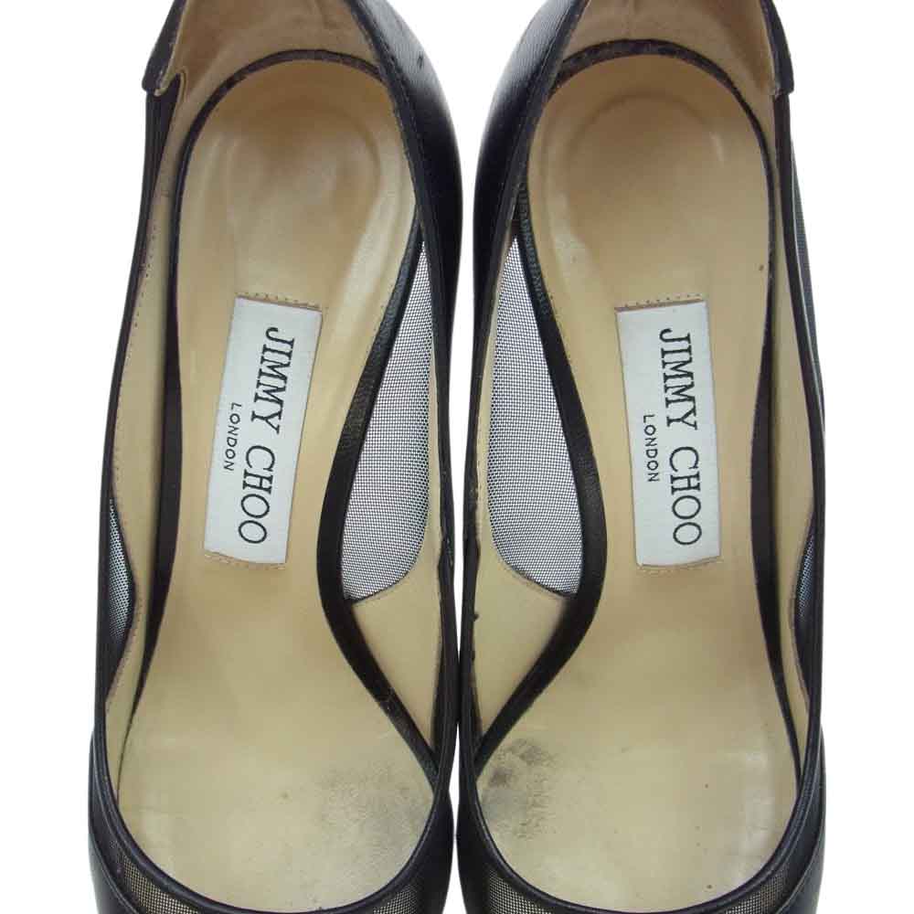 JIMMY CHOO ジミーチュウ LOVE85 メッシュ パンプス ブラック系 36.5【中古】