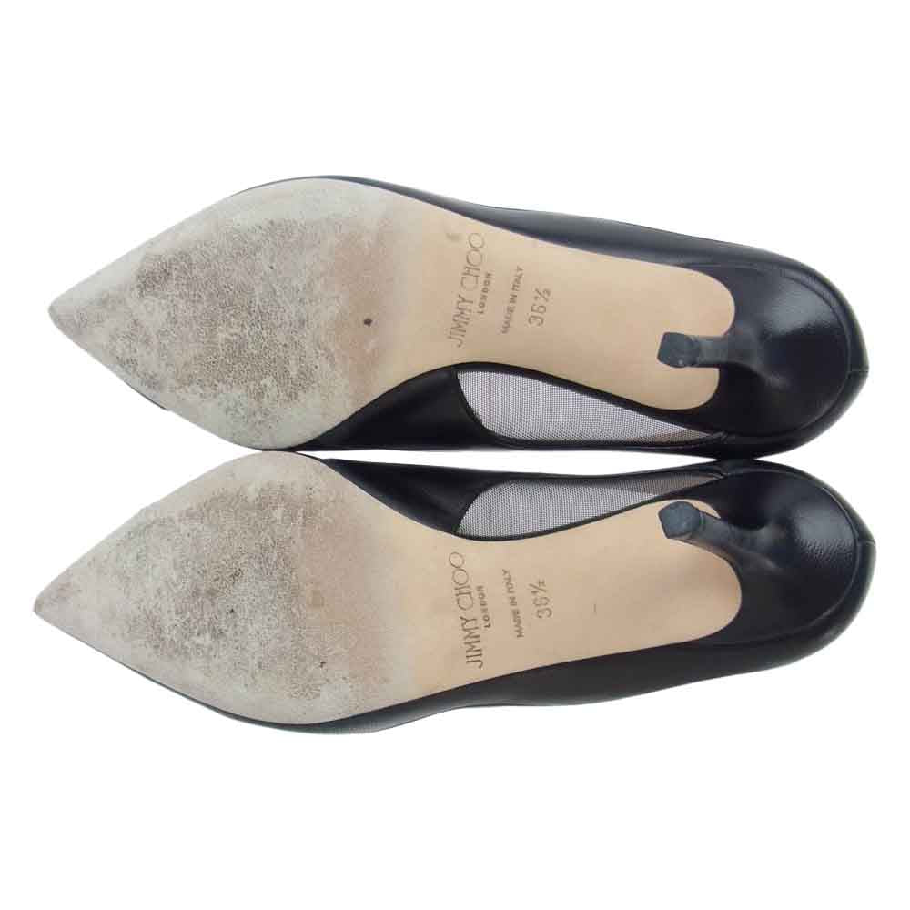 JIMMY CHOO ジミーチュウ LOVE85 メッシュ パンプス ブラック系 36.5【中古】