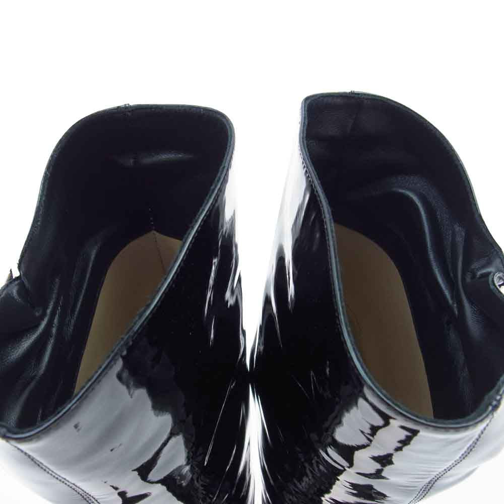 JIMMY CHOO ジミーチュウ ORIEL 110 Patent Leather Ankle Boots パテント レザー アンクル ブーツ ヒール ブラック系 37【極上美品】【中古】