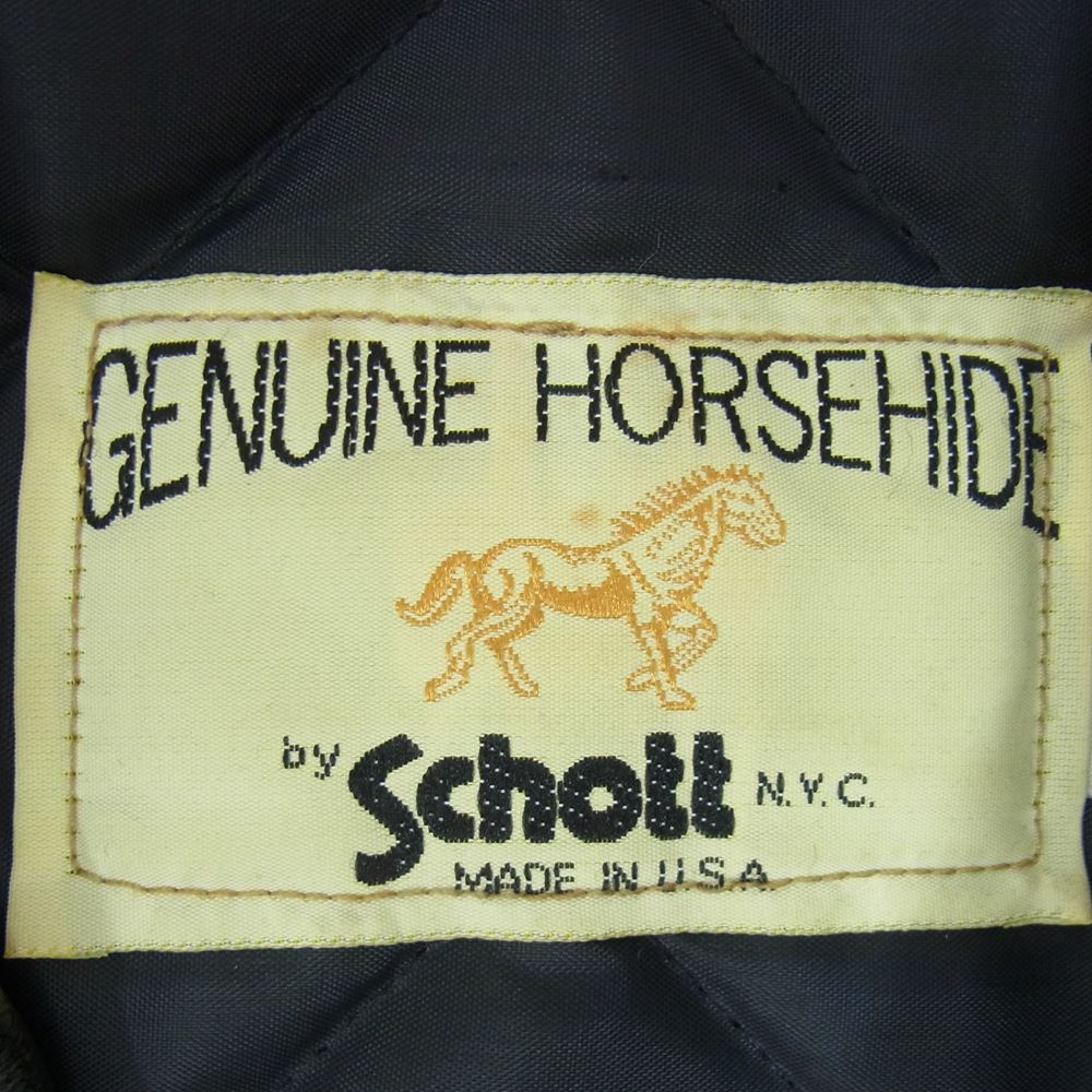 schott ショット GENUINE HORSEHIDE ホースハイド ダブルライダース ジャケット ブラック系 38【中古】