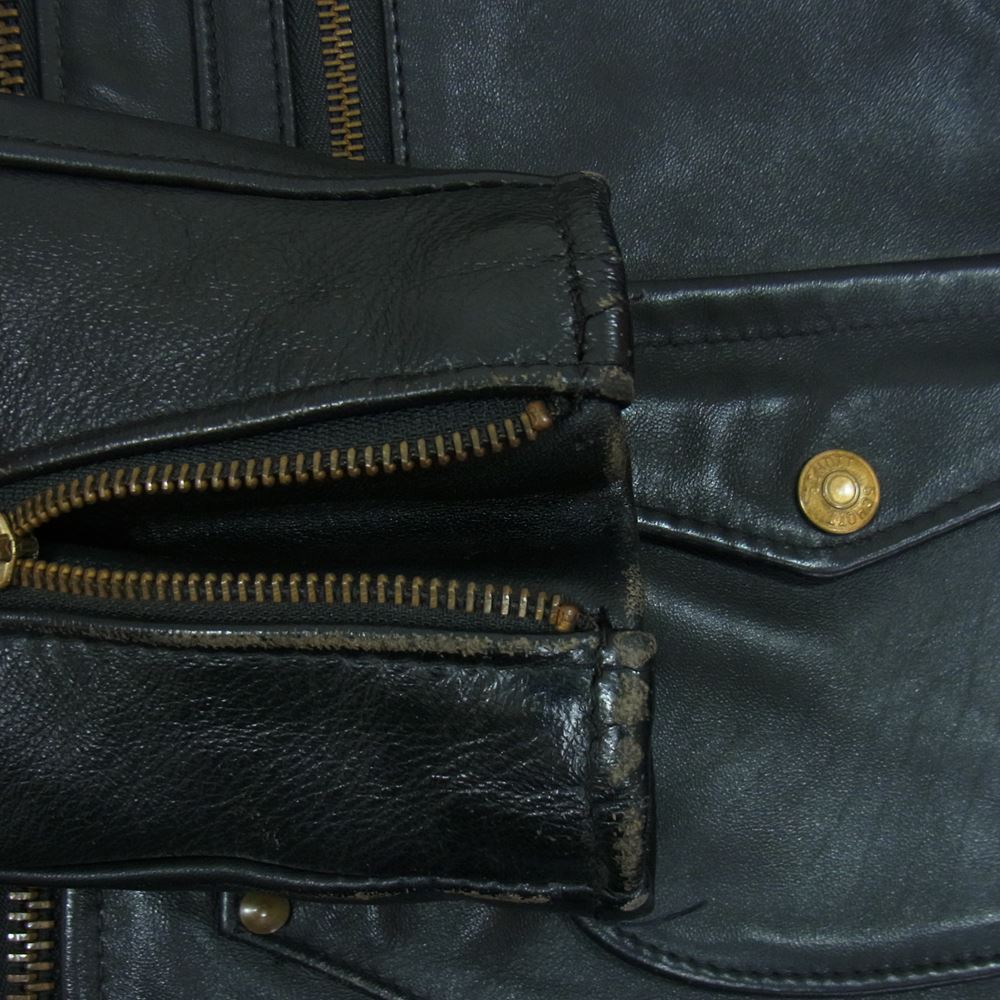 schott ショット GENUINE HORSEHIDE ホースハイド ダブルライダース ジャケット ブラック系 38【中古】
