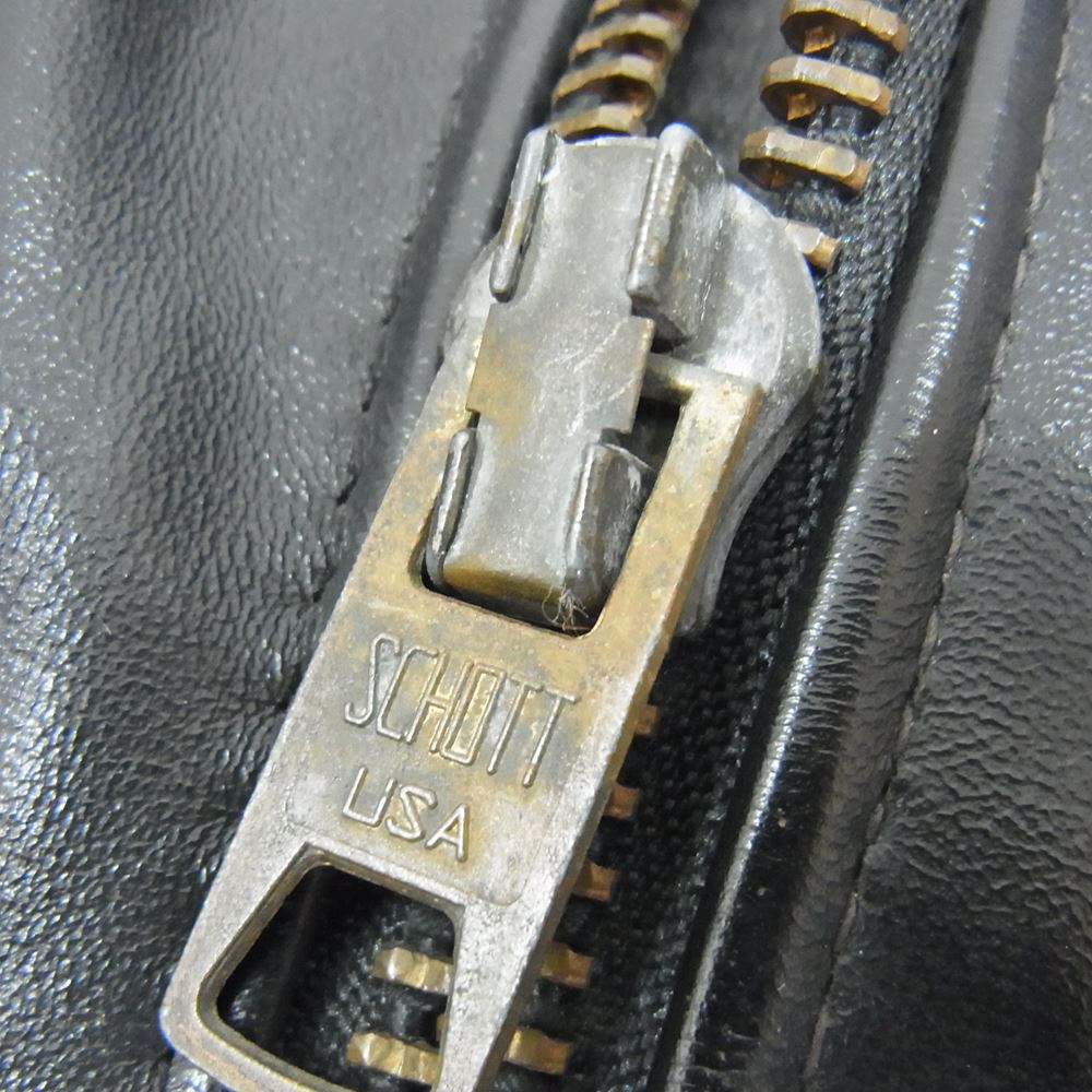 schott ショット GENUINE HORSEHIDE ホースハイド ダブルライダース ジャケット ブラック系 38【中古】