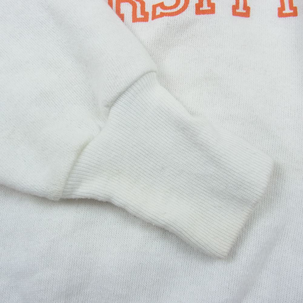 ヘルスニット 70s~80s SYRACUSE UNIVERSITY シラキュース ユニバーシティ カレッジ プリント ラグラン スウェット トレーナー ホワイト系【中古】