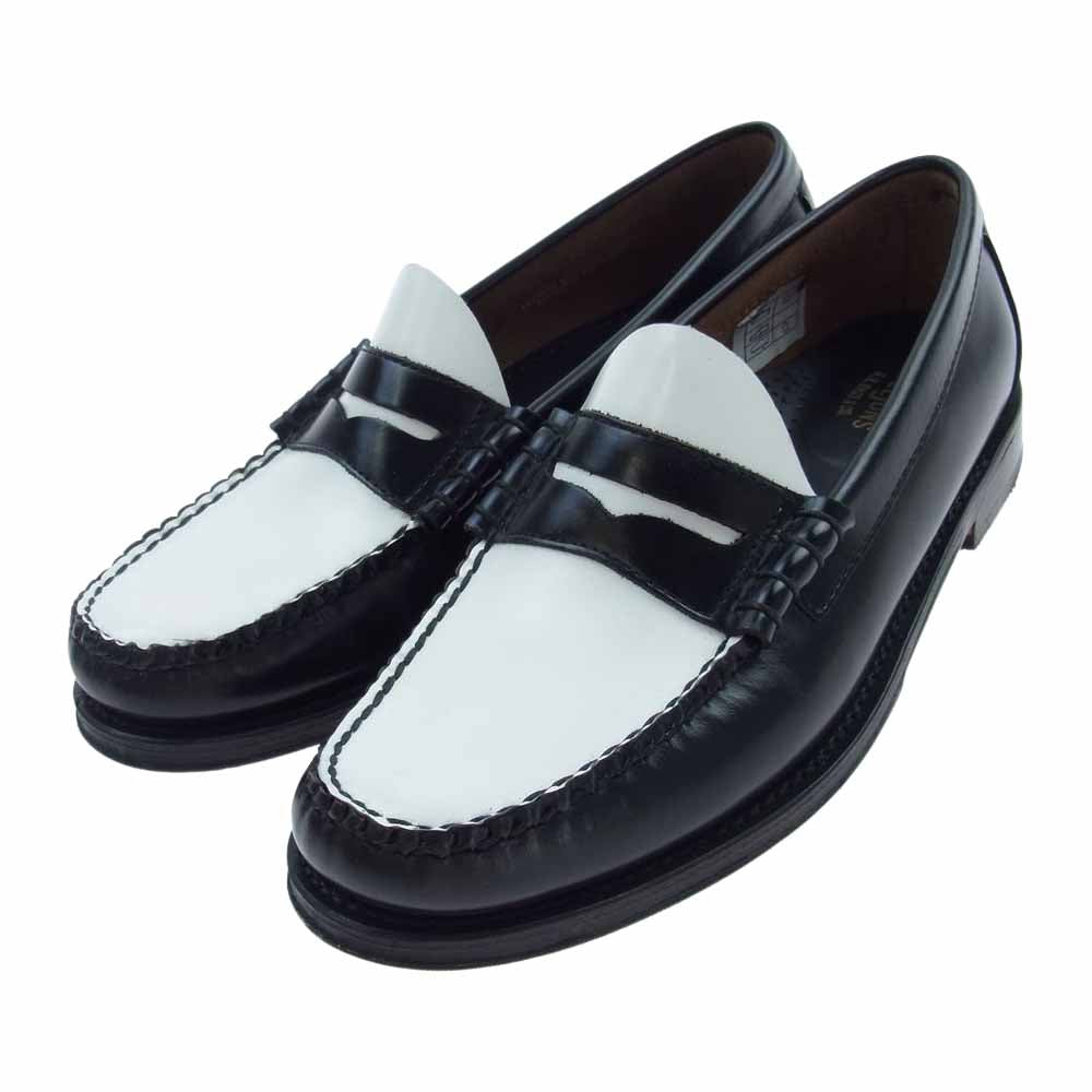 ジーエイチバス BA11010H 001 Weejuns LARSON ラーソン ツートンカラー コイン ローファー ブラック系 ホワイト系 US8.5【中古】