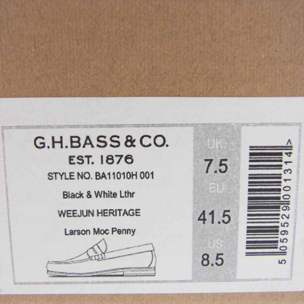 ジーエイチバス BA11010H 001 Weejuns LARSON ラーソン ツートンカラー コイン ローファー ブラック系 ホワイト系 US8.5【中古】